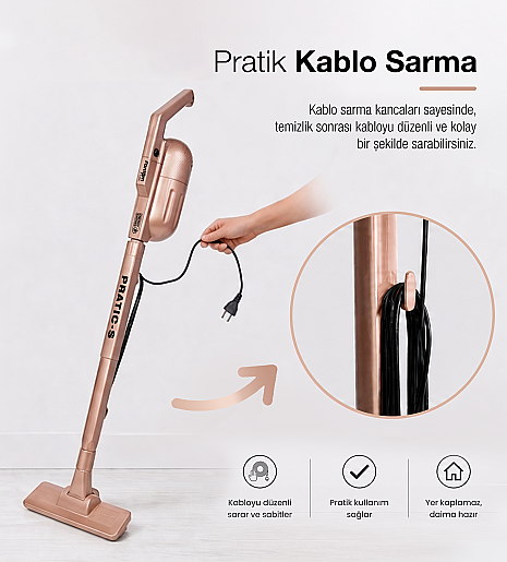 Fantom Pratıc-S P 1200 Toz Torbasız Dikey Süpürge Rose Gold - 14