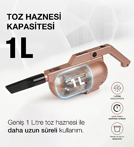 Fantom Pratıc-S P 1200 Toz Torbasız Dikey Süpürge Rose Gold - 11