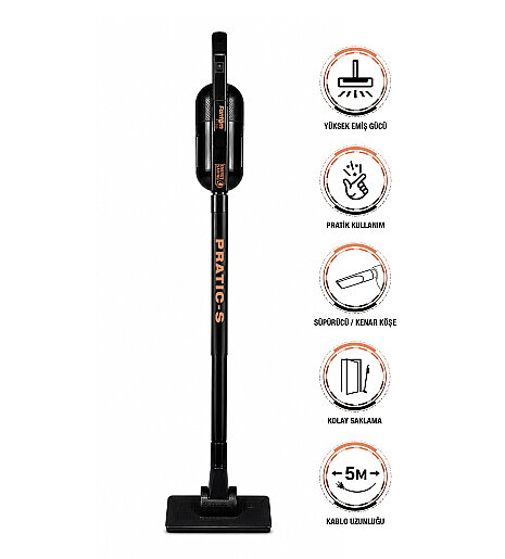 Fantom Pratıc-S P 1200 Toz Torbasız Dikey Süpürge Siyah - 1