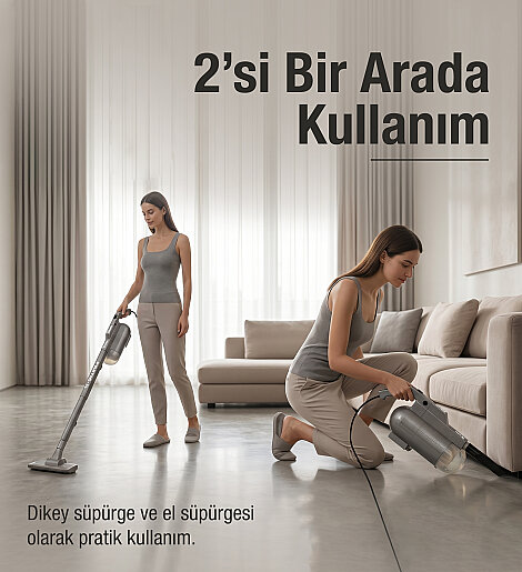 Fantom Pratıc-XL P 1300 Toz Torbasız Dikey Süpürge Antrasit - 7