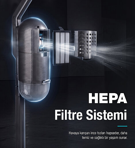 Fantom Pratıc-XL P 1300 Toz Torbasız Dikey Süpürge Antrasit - 5