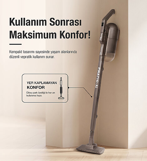 Fantom Pratıc-XL P 1300 Toz Torbasız Dikey Süpürge Antrasit - 13