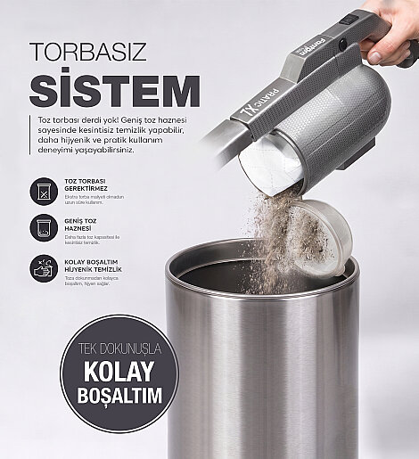 Fantom Pratıc-XL P 1300 Toz Torbasız Dikey Süpürge Antrasit - 10