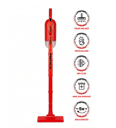 Fantom Pratıc-XL P 1300 Toz Torbasız Dikey Süpürge Kırmızı - FANTOM