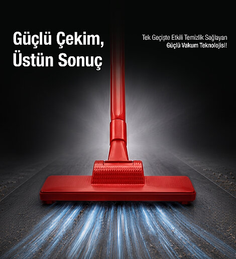 Fantom Pratıc-XL P 1300 Toz Torbasız Dikey Süpürge Kırmızı - 4