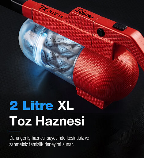 Fantom Pratıc-XL P 1300 Toz Torbasız Dikey Süpürge Kırmızı - 9