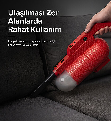 Fantom Pratıc-XL P 1300 Toz Torbasız Dikey Süpürge Kırmızı - 11