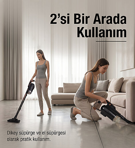Fantom Pratıc-XL P 1300 Toz Torbasız Dikey Süpürge Siyah - 7