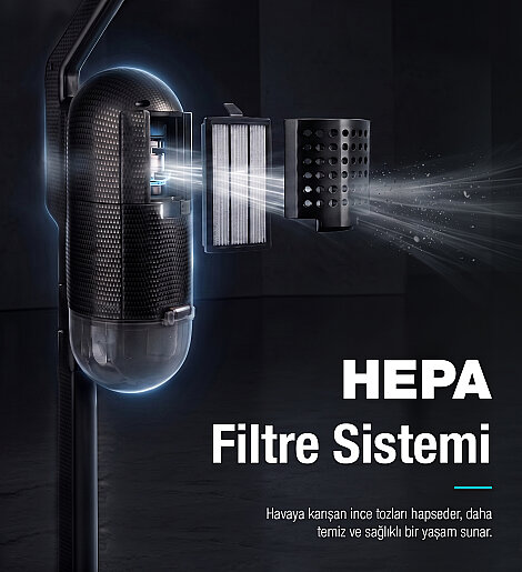 Fantom Pratıc-XL P 1300 Toz Torbasız Dikey Süpürge Siyah - 5