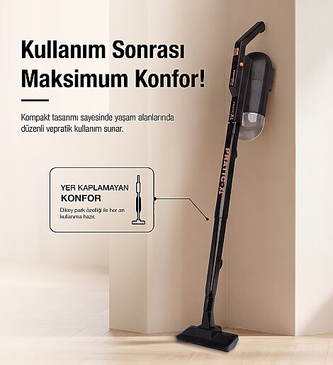 Fantom Pratıc-XL P 1300 Toz Torbasız Dikey Süpürge Siyah - 13