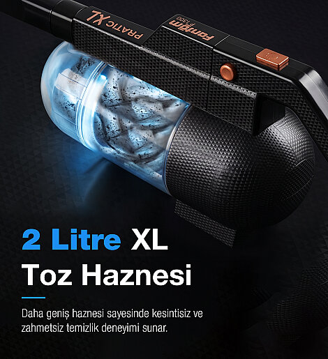 Fantom Pratıc-XL P 1300 Toz Torbasız Dikey Süpürge Siyah - 9