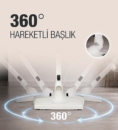 Fantom Provac P 5000 Cyclone Dikey Süpürge Krem - 11