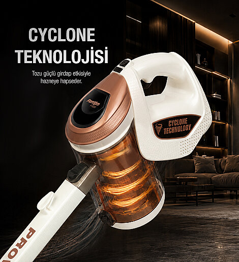 Fantom Provac P 5000 Cyclone Dikey Süpürge Krem - 6