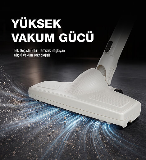 Fantom Provac P 5000 Cyclone Dikey Süpürge Krem - 3