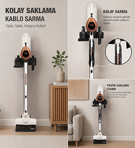 Fantom Provac P 5000 Cyclone Dikey Süpürge Krem - 17