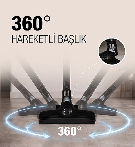 Fantom Provac P 5000 Cyclone Dikey Süpürge Siyah - 11