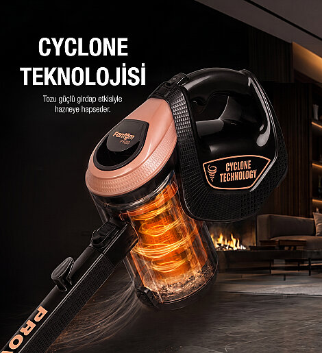 Fantom Provac P 5000 Cyclone Dikey Süpürge Siyah - 6