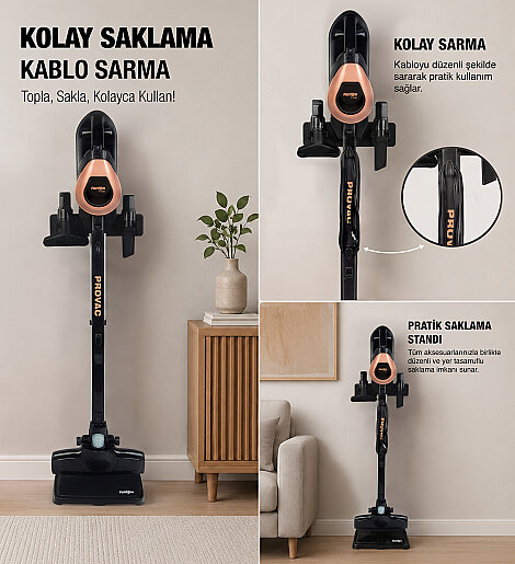 Fantom Provac P 5000 Cyclone Dikey Süpürge Siyah - 17