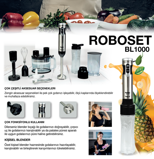 Fantom Roboset BL 1000 Blender Seti İnox - Thumbnail