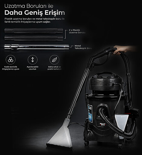 Fantom Robotıx CC 9500 Halı Yıkama Makinesi Siyah - 12