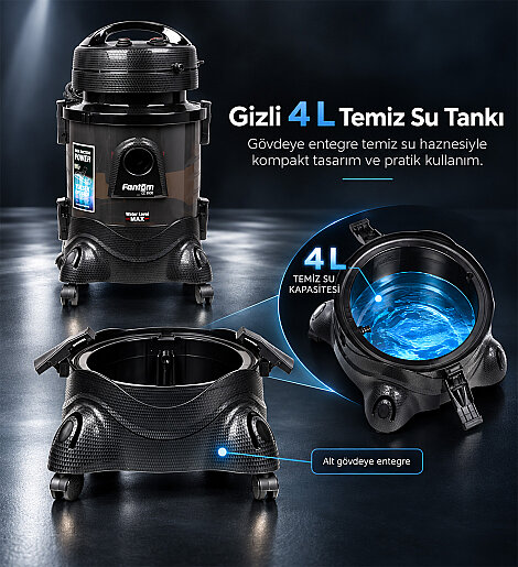 Fantom Robotıx CC 9500 Halı Yıkama Makinesi Siyah - 24